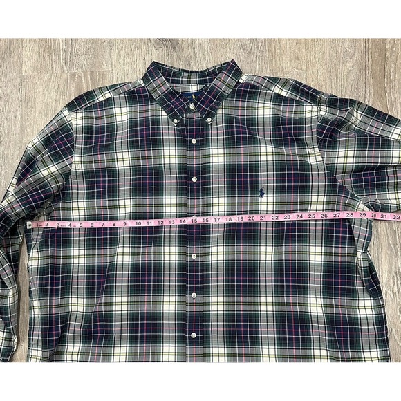 Ralph Lauren‎ Shirt Mens 3XB Green Blue Plaid Tartan Button Down Pony Shirt - Picture 6 of 13